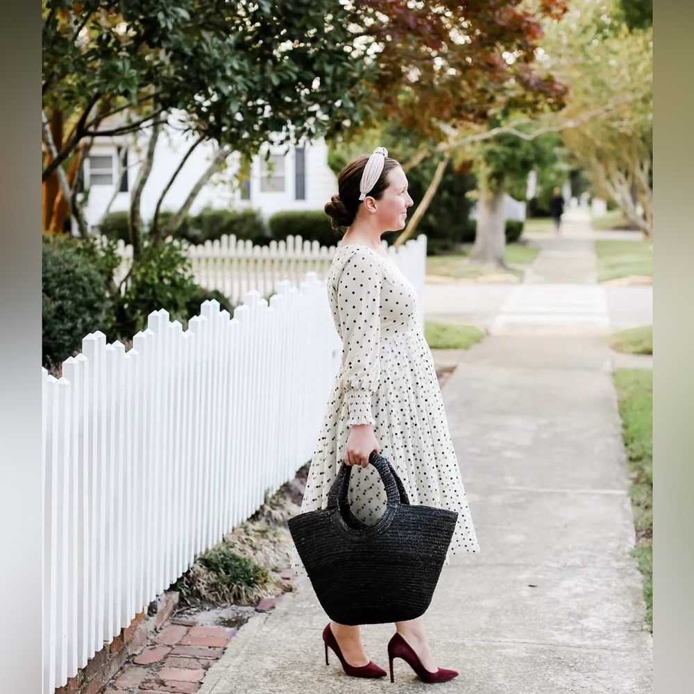 Dainty Jewells Long Sleeve Polka Dot Midi Dress